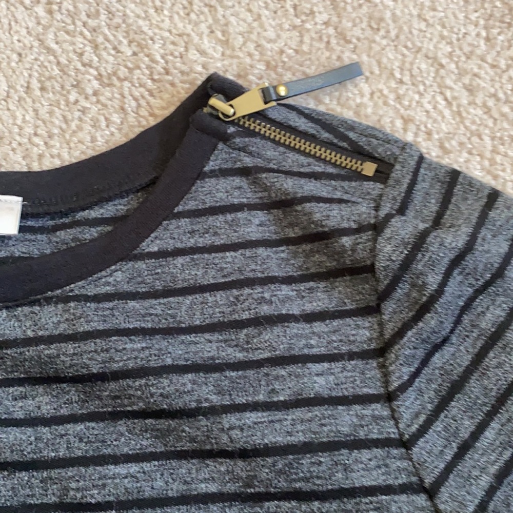 Loft black and grey striped dress size small - Picture 4 of 5
